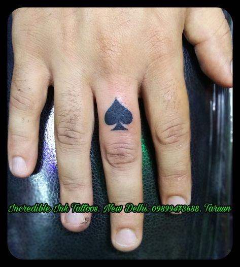 #Ace #Finger #Tattoo Ace Finger Tattoo #Call #whatsapp #09899473688 Ace Of Spades Finger Tattoo, Ace Finger Tattoo, Tattoo Main, Ace Tattoo, Crown Tattoo Design, Finger Tats, Band Ideas, Finger Tattoo, Crown Tattoo