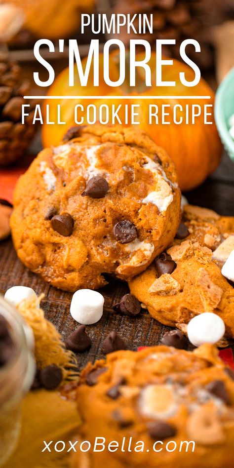 There are literally thousands of fantastic cookie recipes to choose from but, if you want to try something different, you can't go wrong with pumpkin s'mores cookies. They're soft, sweet and very more-ish, offering plenty of amazing flavours in every bite! Pumpkin marshmallow cookies are great for any occasion, and ideal for pumpkin fans. The combo of pumpkin and s'mores flavours is a magical one! Pumpkin s'mores cookies are the perfect fall dessert. Pie, Pumpkin Marshmallow, S Mores Cookies, Fall Baking Recipes, Marshmallow Cookies, Leftover Pumpkin, Pumpkin Cookie, Orange Food Coloring, Smores Cookies