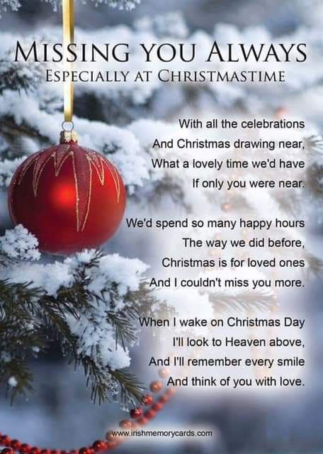 Christmas Missing Loved Ones, Merry Christmas In Heaven, Heaven Poems, Letter From Heaven, Missing Loved Ones, Missing My Husband, Memory Quotes, Missing Mom, In Loving Memory Quotes