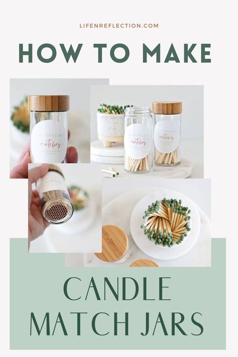 If you have trouble finding your matches, skip the clutter and the search by learning how to make match jars! Long Matches In A Jar, Diy Matches Jar, Diy Match Holder, Candle Jar Decorating Ideas, Matches Aesthetic, Jar Decorating Ideas, Candle Gift Ideas, Decorative Matches, Sage Recipes