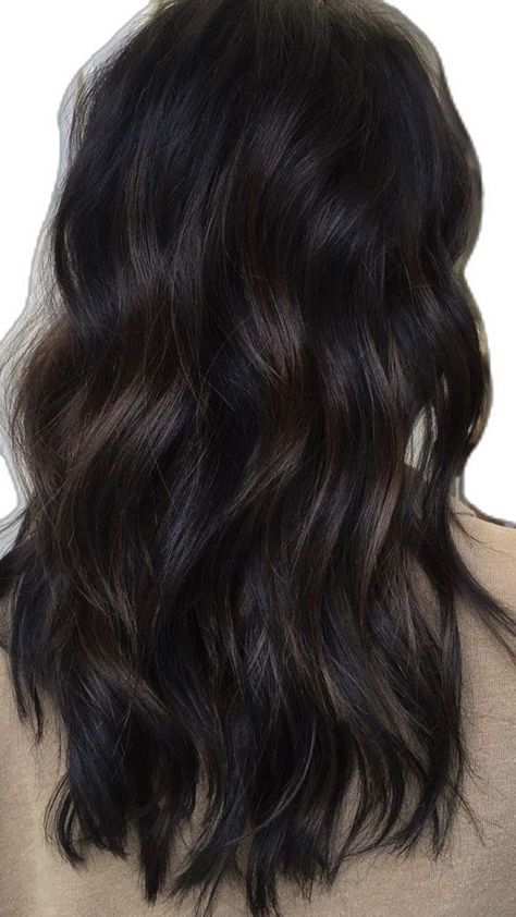 Dark Brown Hair Black Lowlights, Hair Lowlights For Dark Hair, Dark Brown With Black Lowlights, Black With Lowlights, Cool Tones Brunette Hair, Dark Hair For Fall Brunettes, Dark Brunette Lowlights, Black Hair With Brown Lowlights, Dark Hair Lowlights Brunettes