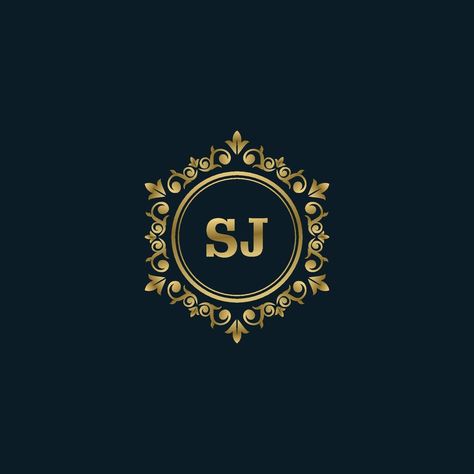 Letter SJ logo with Luxury Gold template. Elegance logo vector template. Wc Logo, Kd Logo, Two Letter Logo, Dk Logo, Sj Logo, Nc Logo, Sg Logo, H Letter Images, Gold Template