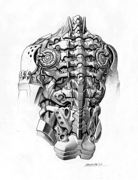 ArtStation - Hi-Tech armour design, Sergio Sandoval Armour Design, Robot Tattoo, Cyberpunk Tattoo, Robot Design Sketch, Steampunk Artwork, Art Cyberpunk, Cyborgs Art, Biomechanical Tattoo, Mechanical Art