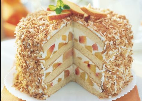 Peach Layer Cake Recipe, Peach Recipes, Layer Cake Recipes, Peach Desserts, Peach Cake, Peach Recipe, Peachy Keen, Business Startup, Coconut Cake