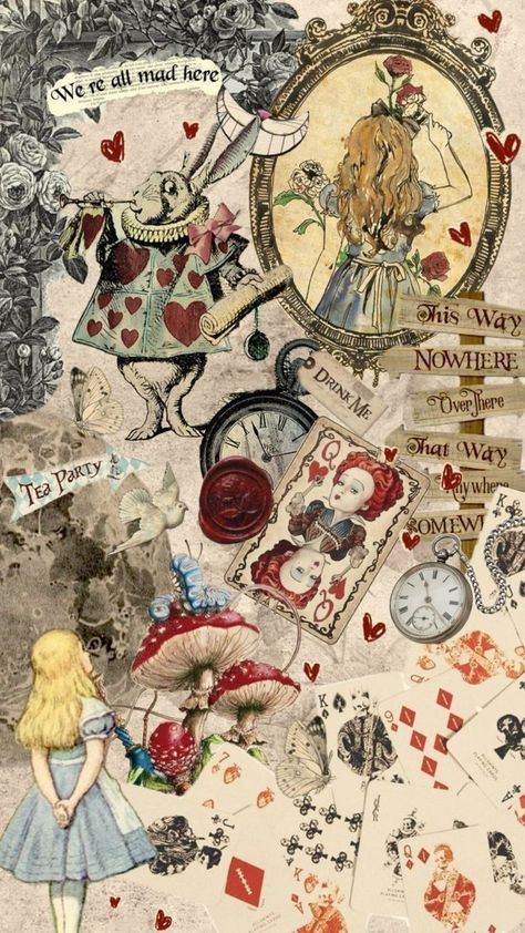 Cute Alice In Wonderland Wallpaper, Alice In Wonderland Phone Background, Disney Alice In Wonderland Aesthetic, Alice In Wonderland Shuffle, Vintage Themed Wallpaper, Alis And Wonderland, Wallpaper Backgrounds Alice In Wonderland, Vintage Disney Movies, Alice In Wonderland Screensaver