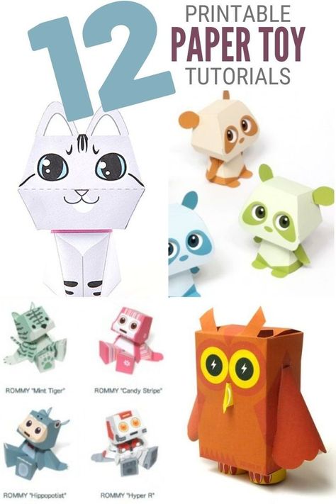 Printable paper toys are a fun craft that you can do alone or with the kids! Once you get started, you'll be surprised at all of the 3d paper crafts you can create! #thecraftyblogstalker… Free Printable 3d Paper Crafts, Printable 3d Paper Crafts, Printable Paper Toys Templates, Paper Patterns Design, Paper Toy Printable, Car Papercraft, 3d Paper Projects, 3d Templates, Paper Flower Garlands