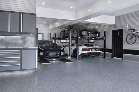 Car Lift Garage, Garage Car Lift, 4 Post Car Lift, Warehouse Living, Garage Lift, Garage Guest House, Garage Car, Car Lift, Custom Garages