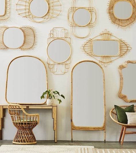 Selamat Designs on Instagram: “Our new rattan mirror collection has arrived, and it’s filled with organic, sculptural shapes ✨ link in bio to explore the full Spring…” Rattan Art, Mirror Gallery, Mirror Gallery Wall, Mantle Mirror, Fall Mantle, Waterfall Features, Rattan Mirror, Yosemite Falls, A Pencil