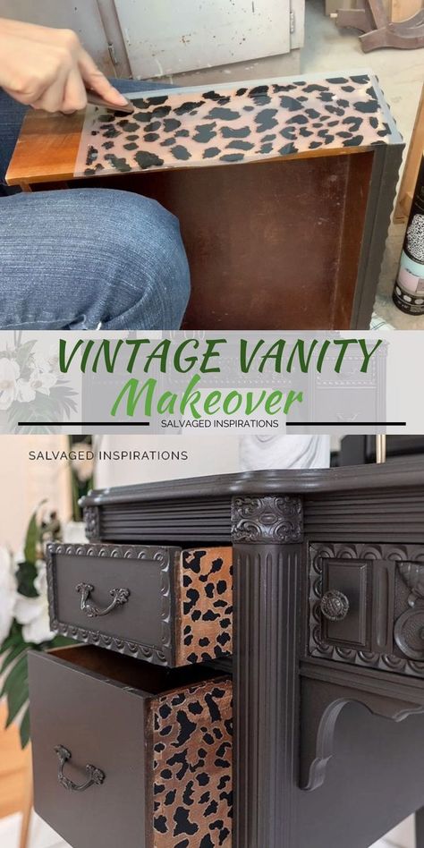 Vintage Vanity Makeover, Dresser Makeover Diy, Vanity Vintage, Vanity Makeover, Furniture Rehab, Diy Furniture Renovation, Furniture Vintage, Furniture Renovation, Furniture Makeovers