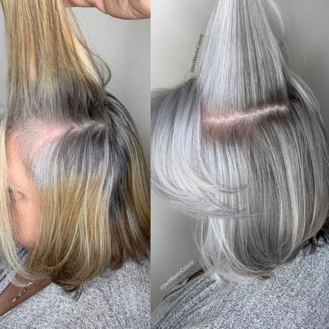 Grey Hair Transformation, Gorgeous Gray Hair, Grey Hair Inspiration, Styles Braids, Gray Hair Growing Out, Silver Hair Color, Silver Grey Hair, Natural Gray Hair, Transition To Gray Hair