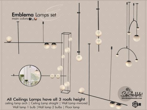 The Sims Resource - Emblema Lamps [Patreon] Ts4 Cc Furniture Lights, Sims 4 Cc Outside Lights, Sims 4 Lights Patreon, Sims 4 Light Cc Patreon, Sims Lighting Cc, Sims 4 Cc Chandelier Patreon, Sims 4 Cc Lights Lamps, Sims Lights Cc, Lamps Sims 4 Cc