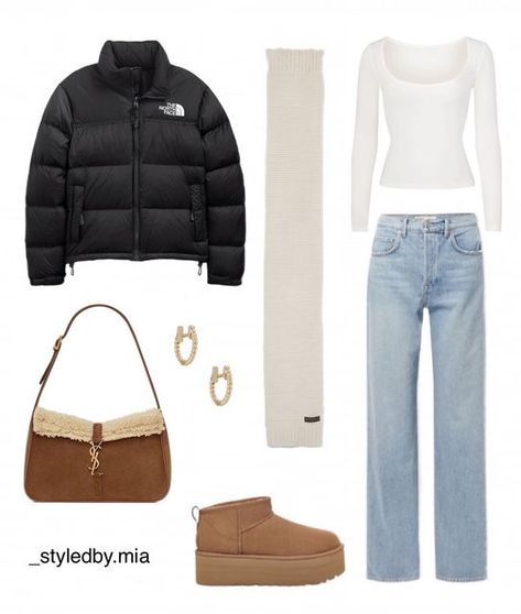 Cold Day Outfits, Vibes Outfit, Bag Ysl, Winter Outfits Aesthetic, Oufits Casual, Shoes Ugg, Outfit Inspo Casual, Stockholm Style, Cold Outfits