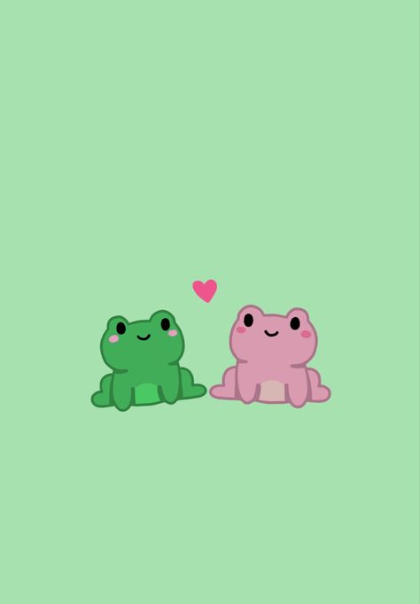 2 Frogs In Love, Cute Frog Couple Drawing, Two Frogs In Love Drawing, Frog Matching Wallpaper, Frogs In Love Drawing, Frog Couple Drawing, Frog Besties, Cute Matching Tattoos For Couples, Frog Matching Pfp