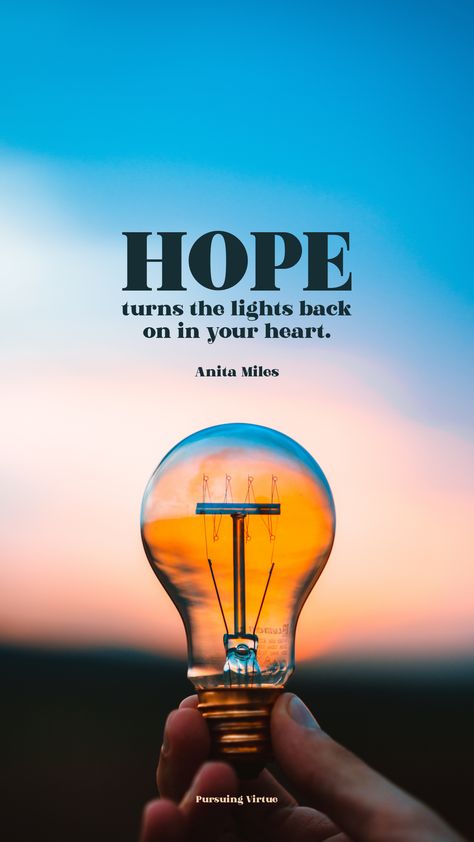 Hope turns the lights back on in your heart. #pursuingvirtue #hope #christianbloggers #christianwomen #devotional #quoteoftheday #quotestoliveby #pinoftheday #graphicdesign Hope Quotes Positive Inspirational, Hoop Quotes, Hope Quotes Positive, Hope Quotes Encouragement, Christian Boards, Quotes About Hope, Advent 2023, Hopeful Quotes, Amy Carmichael