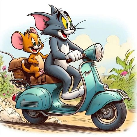 Tom And Jerry Drawing, Tom And Jerry Photos, Desenho Tom E Jerry, Tom And Jerry Pictures, Tom And Jerry Wallpapers, Bike Drawing, Tom And Jerry Cartoon, Cartoon Faces Drawing, Tom Y Jerry