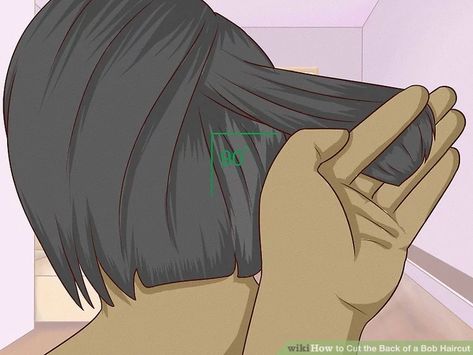 3 Ways to Cut the Back of a Bob Haircut - wikiHow Layers Tutorial, Butterfly Bob, Bob Haircut Tutorial, Cut Hair At Home, Short Angled Bobs, Inverted Bob Short, Shoulder Haircut, Bob Haircut For Girls, Classic Bob Haircut