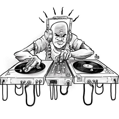 Turntables Art, Dj Art, Hip Hop Artwork, Dj Logo, Music Drawings, Rock Hand, Graffiti Characters, Hip Hop Art, Music Tattoos