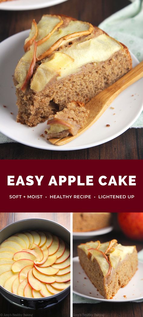 This healthy apple cake recipe is AMAZING — and it’s SIMPLE to make! Truly. Anyone can make this cake! Full of cinnamon, no white sugar, topped with fresh apples… And Greek yogurt makes it really moist! One of my favorite cakes. It’s SO good! (Clean eating, low calorie & great gluten free options too!) Easy apple cake with fresh apples. Healthy apple cake clean eating. Fresh apple cake recipe easy moist. Healthy apple cake recipe greek yogurt. Cinnamon apple cake recipe. Healthy Birthday Cakes For Adults, Healthy Apple Breakfast Cake, Healthy Birthday Dessert Ideas, Healthy Easy Birthday Cake, Healthy Recipes Using Apples, Greek Yogurt Apple Cake, Low Calorie Apple Cake, Healthy Bday Cake, Healthy Apple Cake Recipes Greek Yogurt