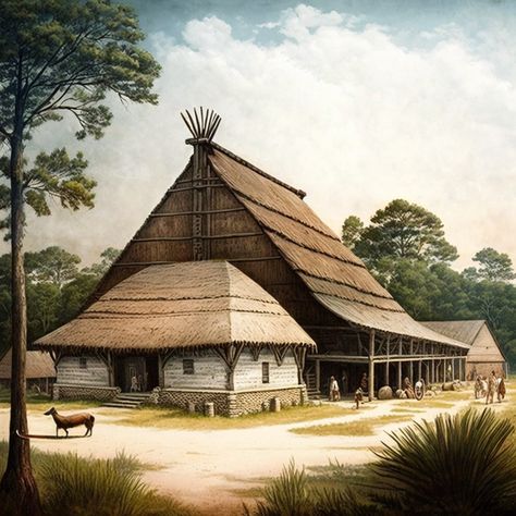 Aztec Village, Village Architecture, Saxon History, Meeting Hall, My Fantasy World, Fantasy Map, Memory Games, Ancient Architecture, South American