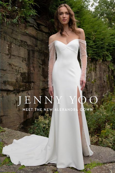 New Jenny by Jenny Yoo 20th Anniversary Collection! Gowns arriving early 2023 🤍 Book your appointment today to find your dream dress. Available sizes 00-32. Nye Wedding Dress, Jenny By Jenny Yoo, Jenny Yoo Collection, Minimal Wedding Dress, Wedding Dress Flowy, Peacock Wedding, Jenny Yoo, Wedding Dress Sleeves, Wedding Mood