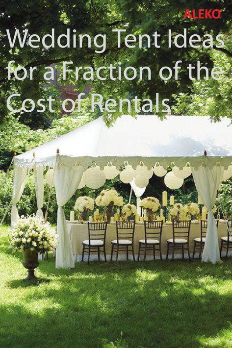 Cheap Wedding Tent Ideas, Outdoor Wedding Tent Alternatives, Tents For Outdoor Events, Diy Outdoor Tent Canopy, How To Cover Tent Poles, Tent Alternatives For Wedding, Build Your Own Wedding Tent, Backyard Wedding Reception Tent Lighting Ideas, Tented Backyard Party