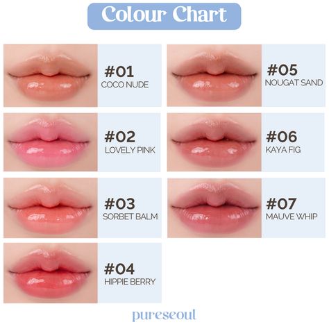 ROM&ND Glasting Melting Balm - 7 Colours (3.5g) – PURESEOUL Rom&nd Lip Balm, Rom&nd Glasting Melting Balm, Romand Lip Balm, Barang Makeup, Romand Glasting Melting Balm, Melting Balm, Gradient Lips, Korean Lips, Lip Set