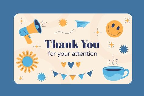 Thank you for your attention sign illust... | Free Vector #Freepik #freevector #thank-you-your-attention #thank-you-illustration #thank-you #grateful Thank You For Attention Presentation, Thank You Slide Powerpoint, Thank You Images For Ppt Presentation, Thanks For Listening Powerpoint, Thank You Ppt, Background Ppt Thank You, Terimakasih Ppt, Thank You Slide For Ppt, Thank You Ppt Background Aesthetic