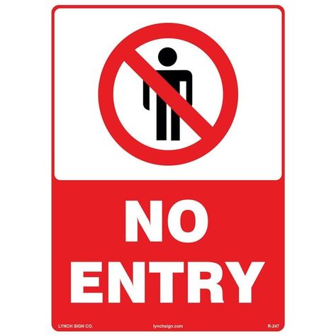 No Entry Sign, Open & Closed Signs, No Entry, Modern Christmas Ornaments, Entry Signs, Bold Type, Kitchen Stickers, Blank Sign, Sign Materials