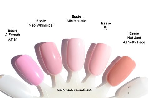 Essie Minimalistic, Nail Polish Ideas Easy, Essie Fiji, Light Pink Nail Polish, Nail Polish Swatches, Nail Polish Organizer, Light Pink Nails, Tutorials Diy, Pink Nail Polish