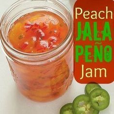 Peach Jalapeno Jam. Sweet Hill Country peaches with a peppery bite. What could be more Texas? Click for recipe. Spicy Peach Jam, Peach Pepper Jelly, Peach Jalapeno Jam, Pepper Jelly Recipes, Jalapeno Jam, Peach Jelly, Hot Pepper Jelly, Jam Recipes Homemade, Peach Jam