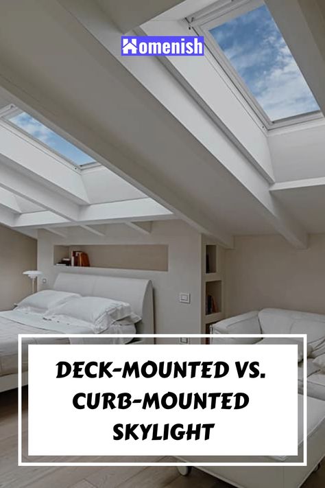 Skylights are suitable for rooms where the walls can’t have windows. However, installing a skylight can be a bit confusing. The reason is that there are two types of skylights. So, which one is better, a curb or deck-mounted skylight? Sky Light Ideas, Modern Skylights, Skylight Installation, Skylight Design, Sky Lights, Skylight Window, Stucco Homes, Cool Deck, Roofing Contractors