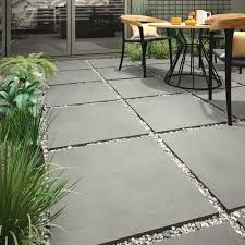 30 patio ideas to transform your outdoor living space Budget Patio Ideas, Tile Giant, Patio Ideas Backyard, Outdoor Tile Patio, Inexpensive Patio, Garden Slabs, Patio Ideas On A Budget, Patio Blocks, Patio Edging