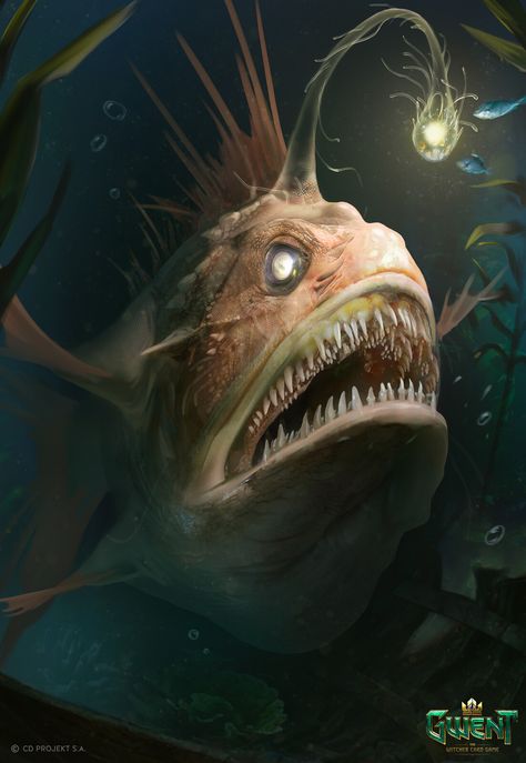 ArtStation - Anglerfish Angler Fish Art, Sea Tattoo Sleeve, Scary Sea Creatures, Ocean Creatures Art, Tortoise Beetle, Weird Sea Creatures, Transparent Fish, Sea Tattoo, Underwater Animals