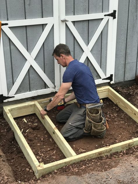 Weekend Diy Projects, Deck Cooler, Shed Ramp, Wooden Ramp, Shed Landscaping, Shed Makeover, Storage Shed Organization, Build A Shed, Shed Organization