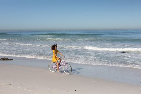 Woman Riding Bike, Bike On The Beach, Beach Bicycle, Riding Bike, Beach Side, Video Shoot, Bike Ride, Sunnies, The Beach