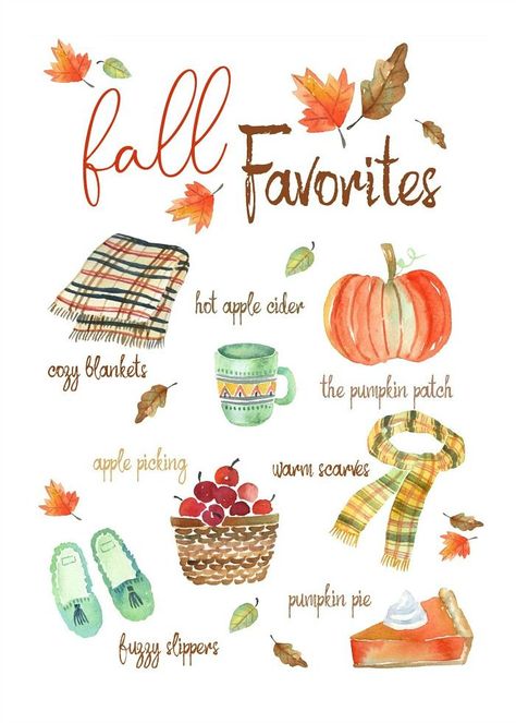 Fall favorites free fall printable. So cute! Click through to download yours. #falldecor #fallprintable #falldecorating #autumn #watercolor Free Fall Printables, Fall Mood Board, Hot Apple Cider, Fall Bucket List, Free Falling, Fall Printables, Ootd Photography, 수채화 그림, Fall Feels