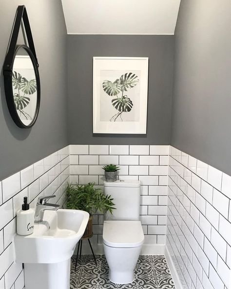 Laura 🌿 on Instagram: “We’re half way through the school holidays it’s actually gone a lot quicker than I thought it would. I’m hoping the next 3 weeks doesn’t…” Stairs Bathroom, Downstairs Wc, Small Downstairs Toilet, Bathroom Under Stairs, Toilet Room Decor, Small Toilet Room, Bathroom Inspiration Modern, Guest Toilet, Downstairs Toilet