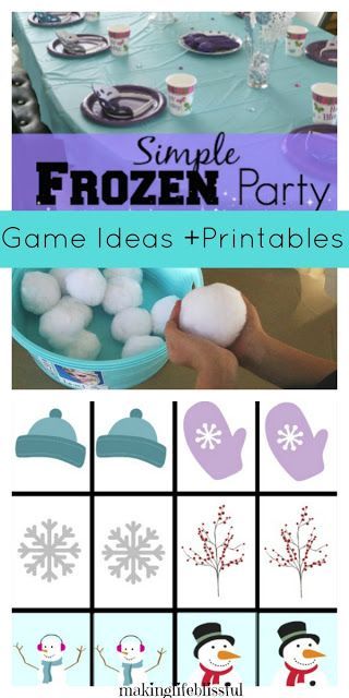 Making Life Blissful: Simple FROZEN Birthday Party Ideas - 2 Frozen Birthday Games, Frozen Birthday Party Games, Disney Party Games, Frozen Party Games, Girls Party Games, Frozen Bday Party, Birthday Party Games For Kids, Slumber Party Games, Frozen Themed Birthday Party