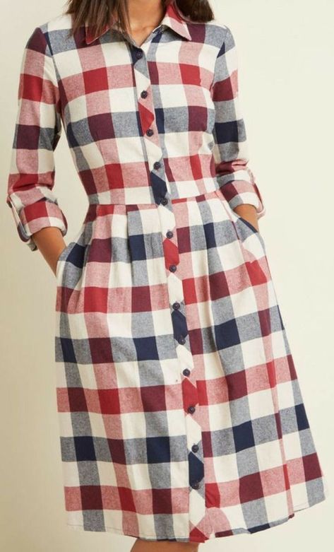 Form Fitting Clothes, Plus Size Vintage Dresses, Body Con Dress Outfit, Plaid Dress Shirt, Check Dress, Girl Shirt, Frock Design, Kurti Designs, Stylish Dresses