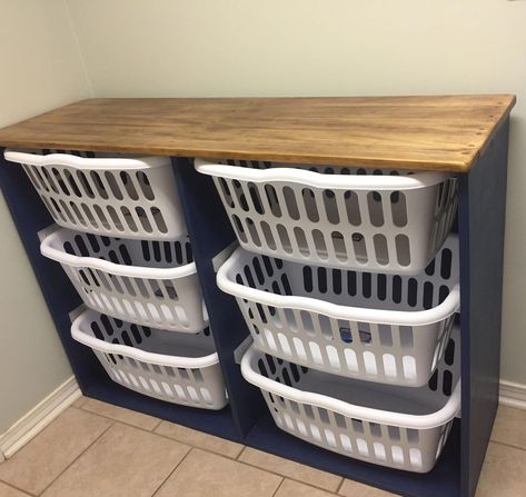 Laundry Basket Dresser, Laundry Station, Laundry Room Baskets, Diy Laundry Basket, Organization Laundry, Ikea Desk Hack, Laundry Room Ideas Small Space, Laundry Basket Storage, Modern Laundry