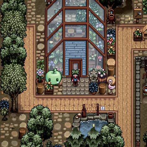 Stardew Valley Greenhouse, Stardew Farms, Stardew Valley Layout, Stardew Valley Tips, Stardew Valley Farms, House Farm, Farm Layout, Farm Games, Valley Girls