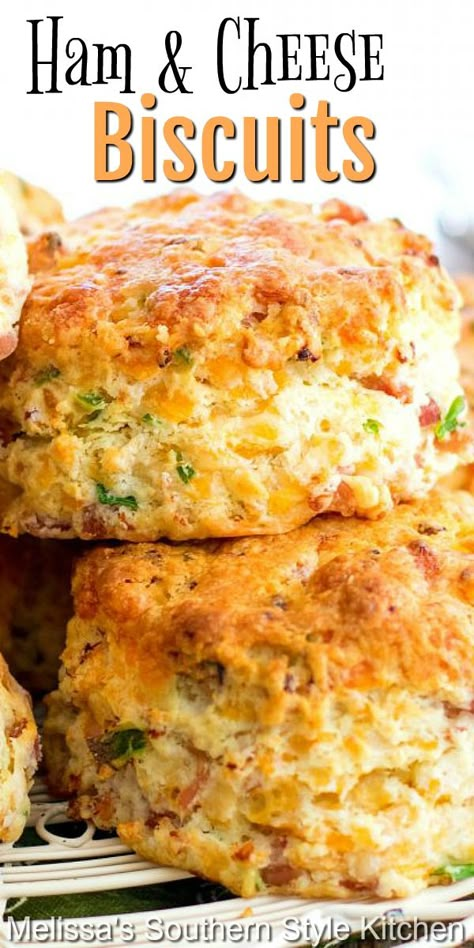 Ham And Cheese Biscuits, Cheddar Chive Biscuits, Recipe For Ham, Chive Biscuits, Cream Cheese Biscuits, Savory Biscuits, Honey Butter Biscuits, Ham Biscuits, Sausage Biscuits