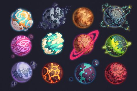 planets concepts by MichelVerdu Planet Drawing, Piskel Art, Space Drawings, Arte Peculiar, Planet Design, Arte 8 Bits, Space Illustration, Space Games, Planets Art