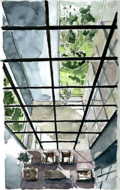 Sketchbook Architecture, Croquis Architecture, Ikea 2015, Rendering Interior, Model Architecture, Perspective Sketch, Sketch Watercolor, Perspective Drawing Architecture, Drawing Interior