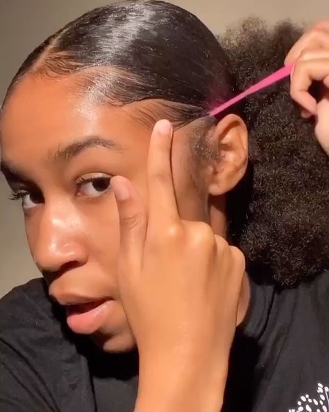 Cute Hairstyles With Edges, Edge Hairstyles, Hairstyles With Edges, Cute Edges, Mixed Race Hairstyles, Pretty Edges, Edges Hairstyles, 4c Edges, Hair Edges