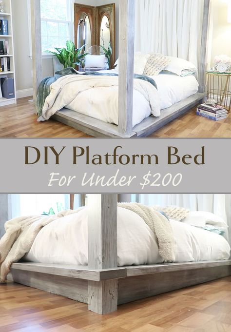 Beautiful Bed Designs, Diy Platform Bed, Diy Bed Frame, Cute Dorm Rooms, Diy Ikea Hacks, Diy Ikea, Diy Furniture Projects, Design Living Room, Diy Bed