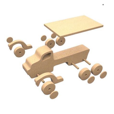 Wood Toy Plan Easy Basics Truck Tractor & Trailer PDF | Etsy Wooden Toy Trucks, Wooden Toy Cars, Wood Toys Plans, Making Wooden Toys, Wooden Truck, Wooden Toys Plans, Woodworking Projects For Kids, Woodworking Toys, Handmade Wooden Toys