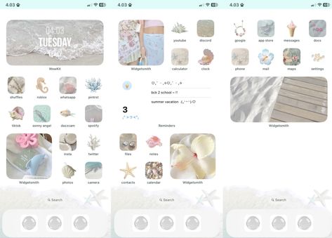 #aesthetic #summer #summerstyle #homescreensetup #widget #coquette #mermaid #mermaidcore #wallpaper #beach Mermaidcore Widget, Aesthetic Homescreen Summer, Mermaidcore Wallpaper, Widget Coquette, Pretty Widgets, Summer Ios, Summer Homescreen, Apple Ecosystem, Mermaid Phone