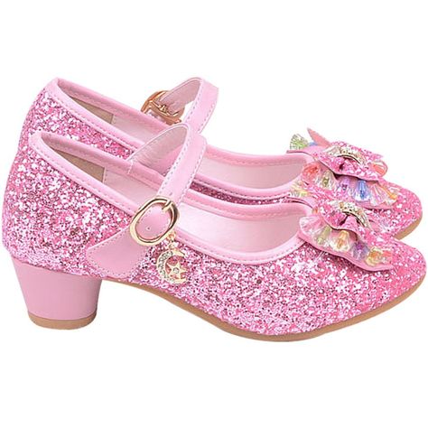 Baby Fancy Dress, Performance Shoes, Flower Girl Shoes, Girls Dress Shoes, Princess Cosplay, Sequins Dress, Girls Heels, Bling Shoes, Princess Shoes