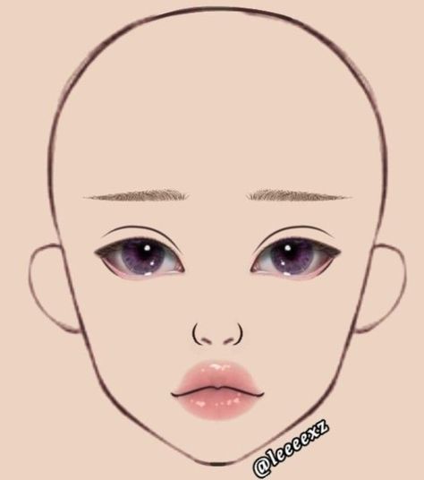 Face Template Makeup, Doll Face Makeup, Paper Makeup, Makeup Drawing, Face Template, Anime Makeup, Makeup Face Charts, Face Chart, Natural Makeup Tutorial